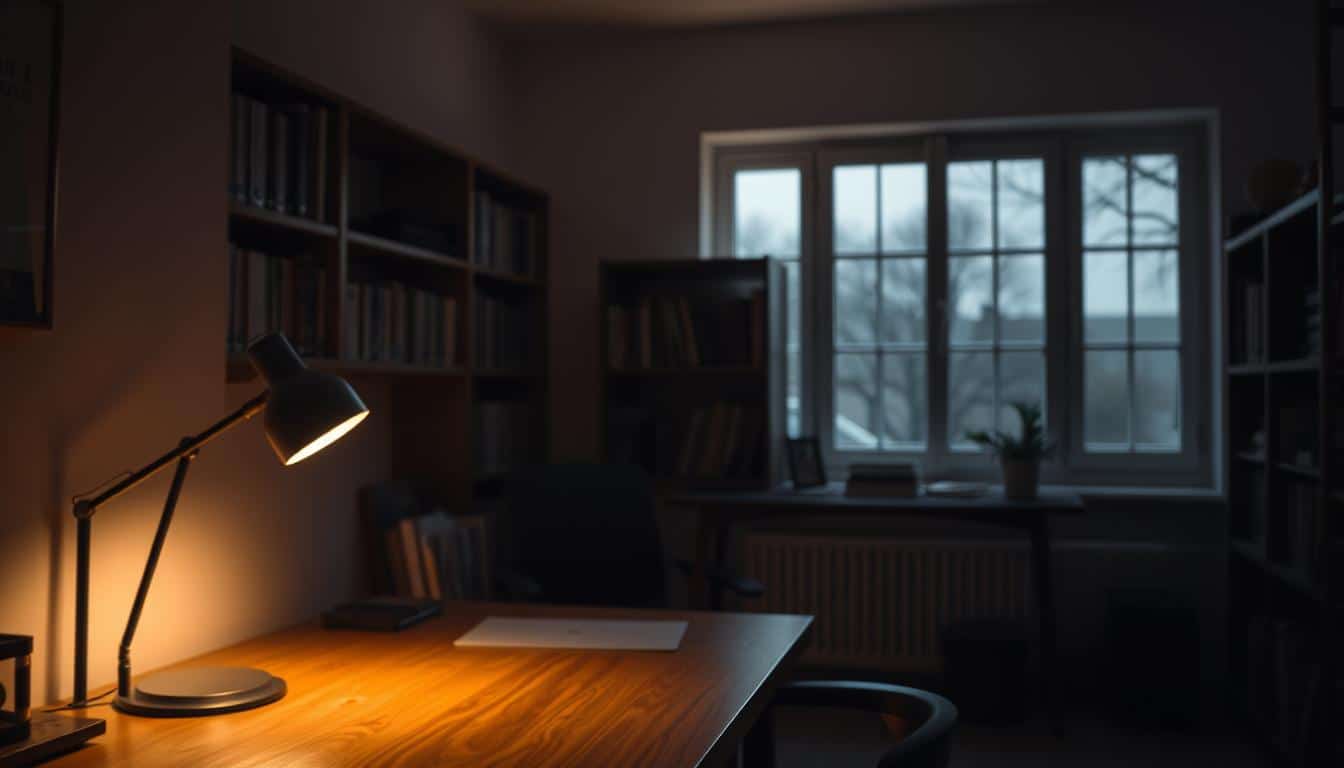 low-light office lighting