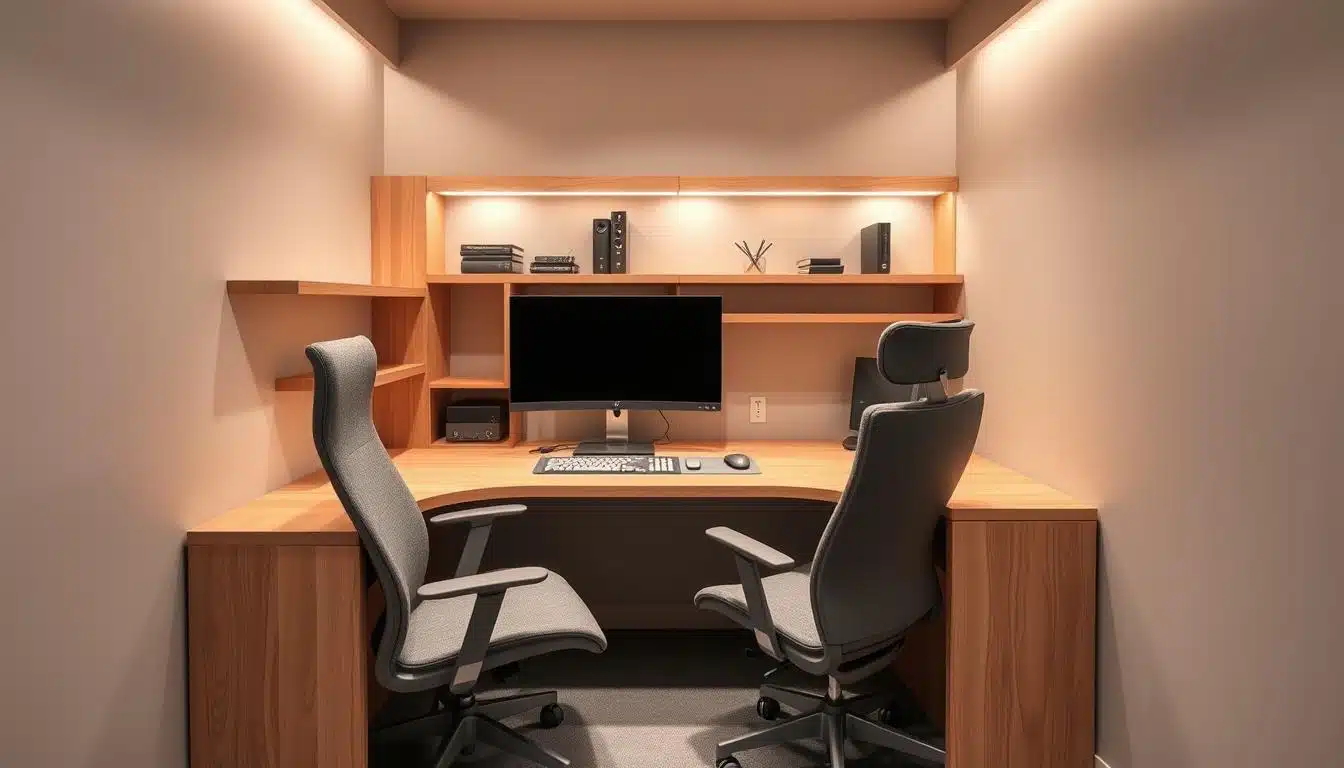 space-efficient workstation layout
