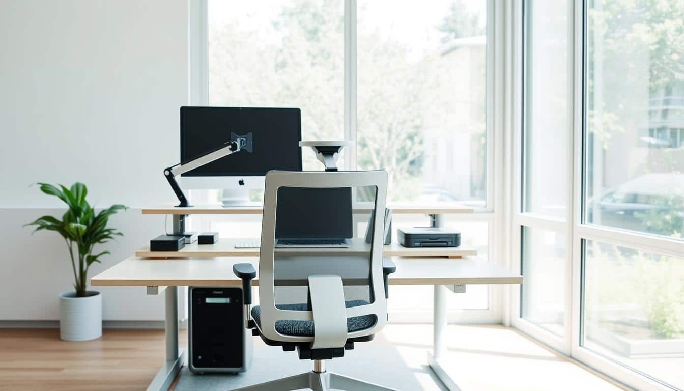 space-efficient workstation layout