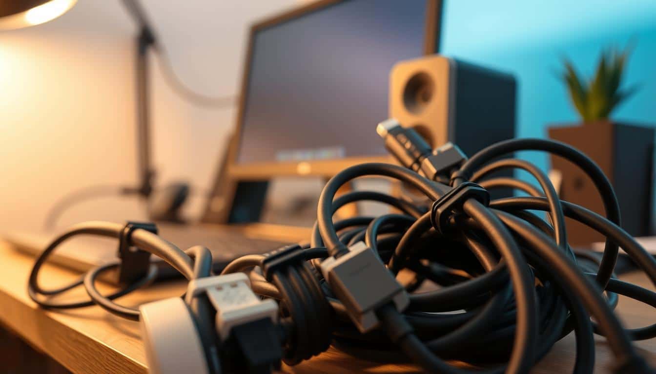 tiny workstation cable management ergonomic tips