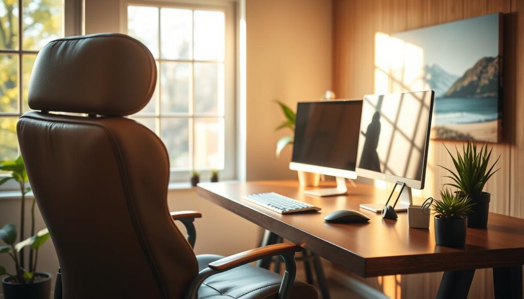 physical comfort in office desk setup