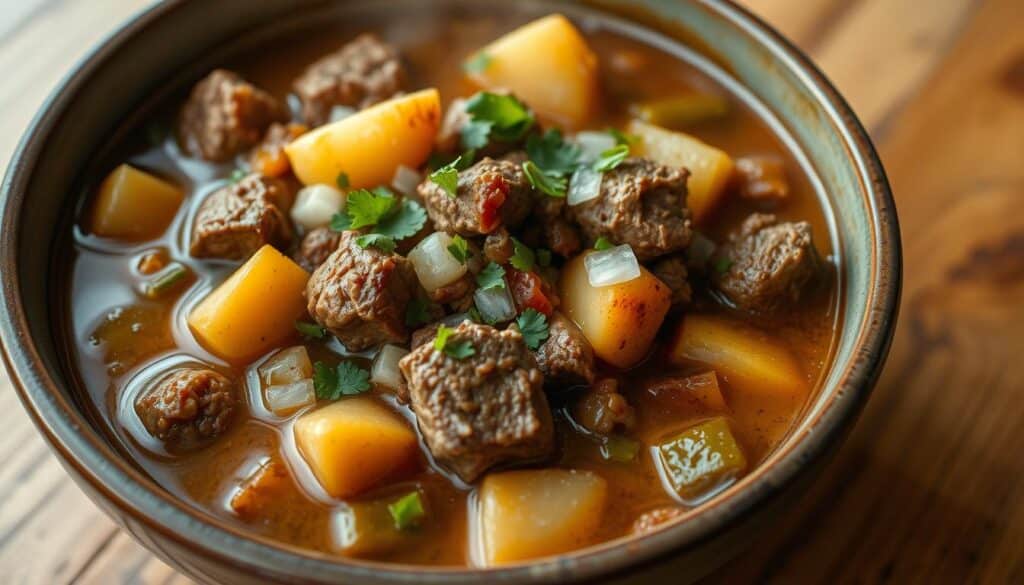 New Mexico green chile stew with Hatch chiles