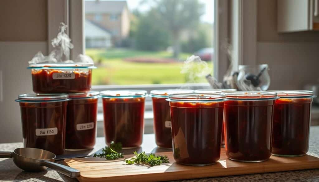 Storing Beef Stew in Containers