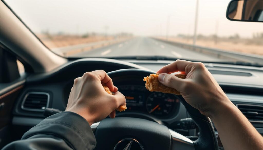 eating while driving safety
