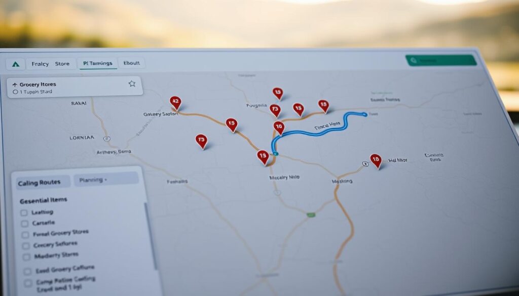 plan grocery stops driving routes